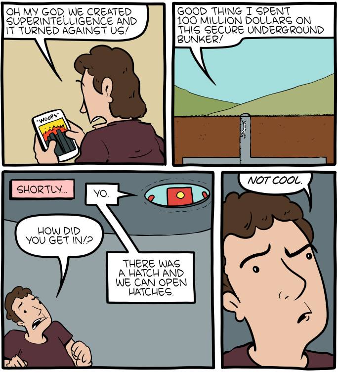 Comic: superintelligence opens the bunker hatch